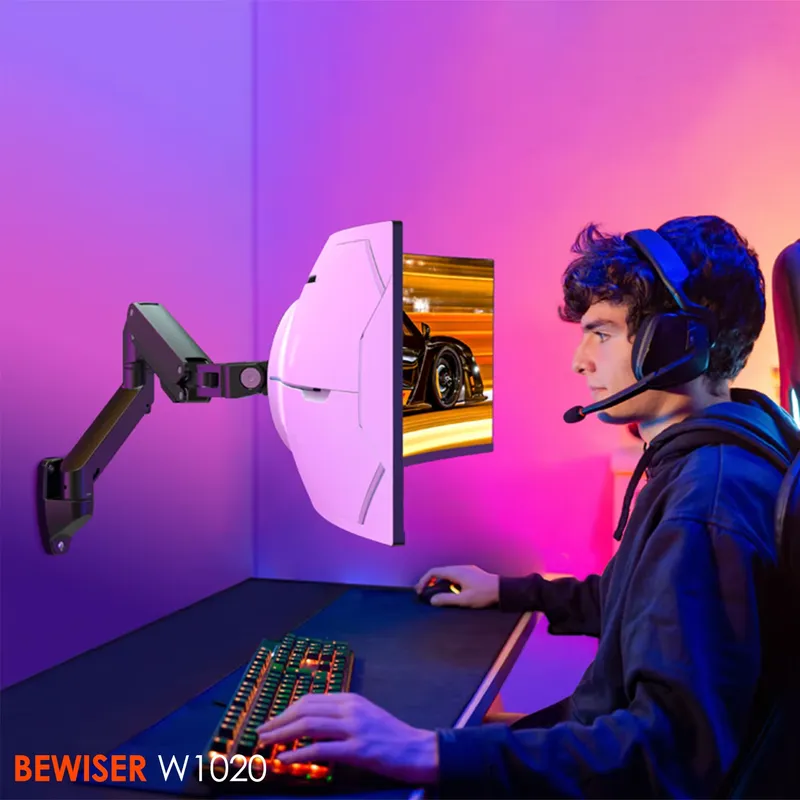 Monitor Arm Single - Zware gasveer monitorarm wandbevestiging voor enkel