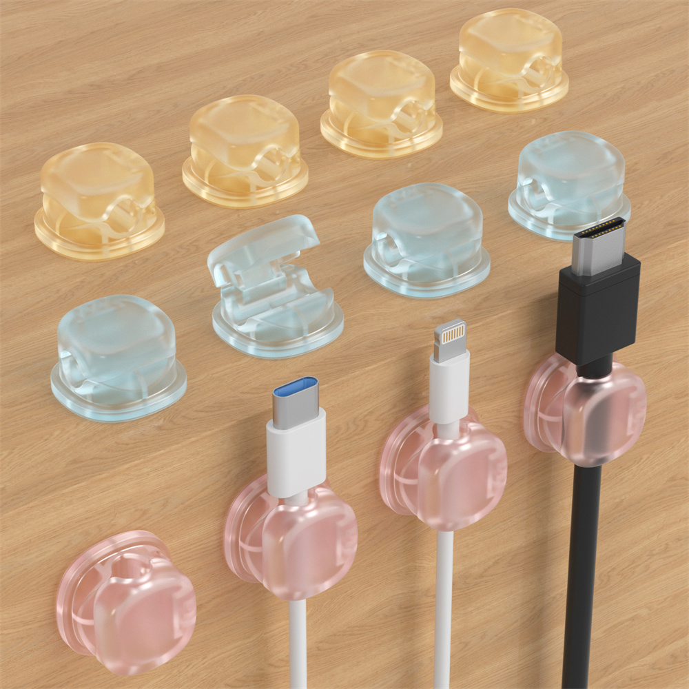 Desk Cable Clip - 3 Transparante Magnetische Kabelorganizers, Datakabelhouder, Oplaadkabel