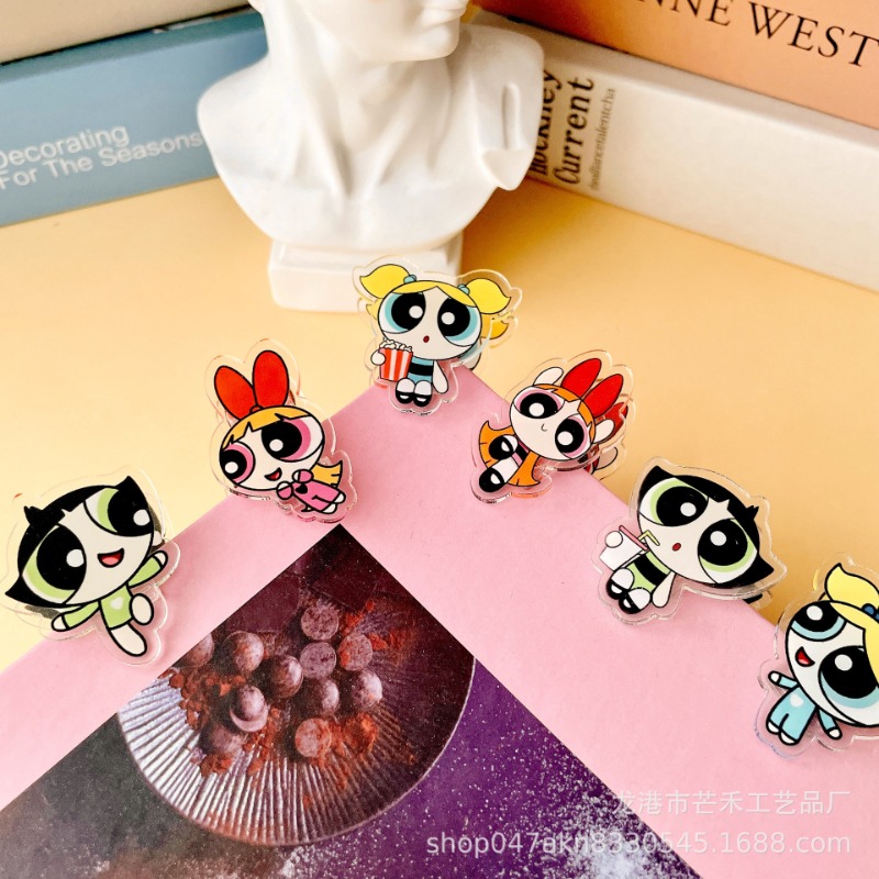Tech Office Accessories - 6PCS Kawaii De Powerpuffs Meisjes Acryl