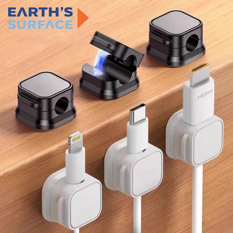 Desk Cable Clip - Magnetische kabelclip-opwinderhouder, zelfklevende draadhouder, snoer- en