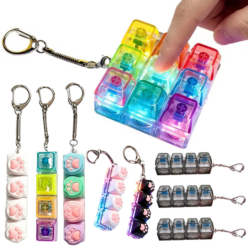 Tech Office Accessories - Nieuwe hot LED-toetsenbord sleutelhanger klikbare knop