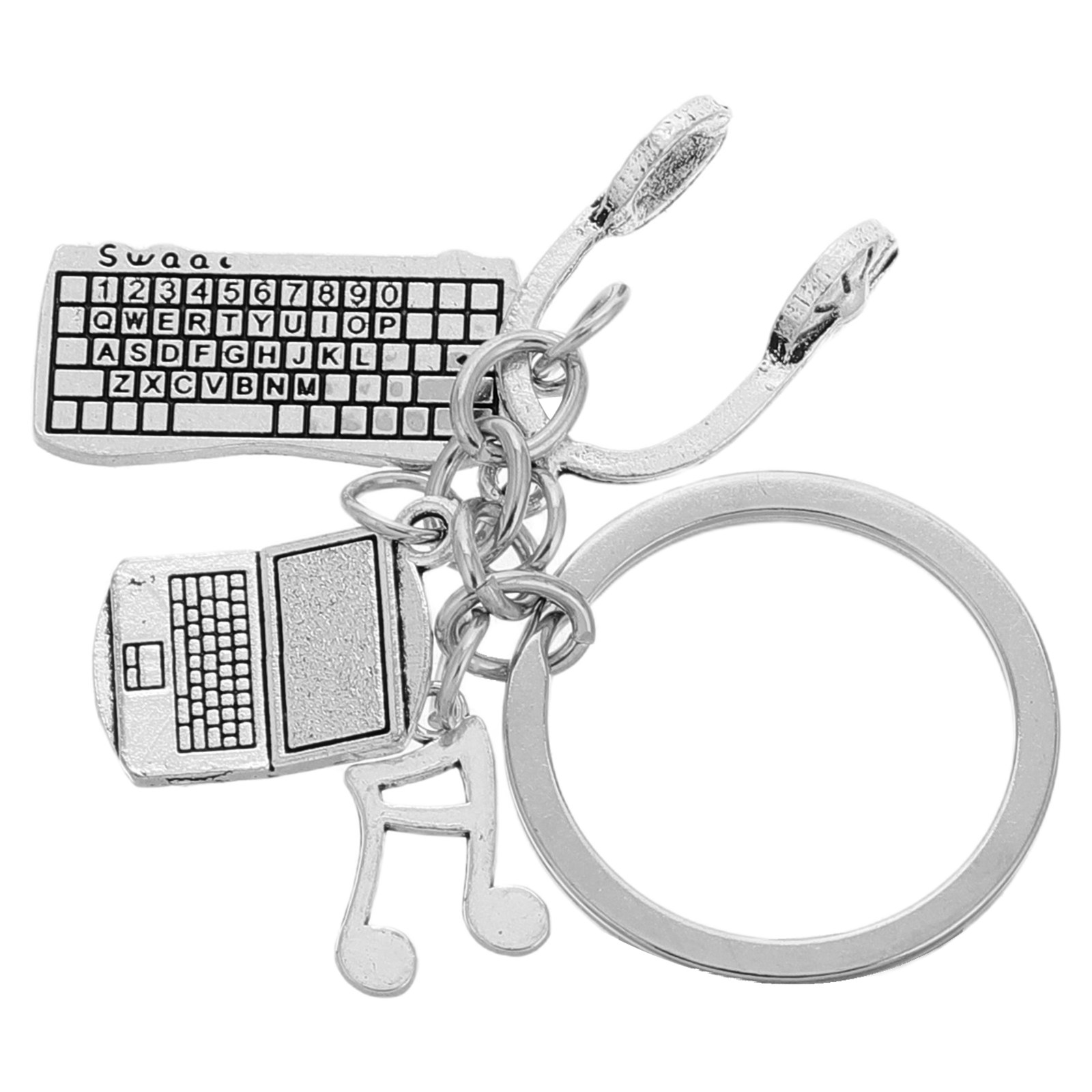 Tech Keychain Accessories - Ingenieurs-sleutelhanger Metalen toetsenbord Muis Headset Computeraccessoire