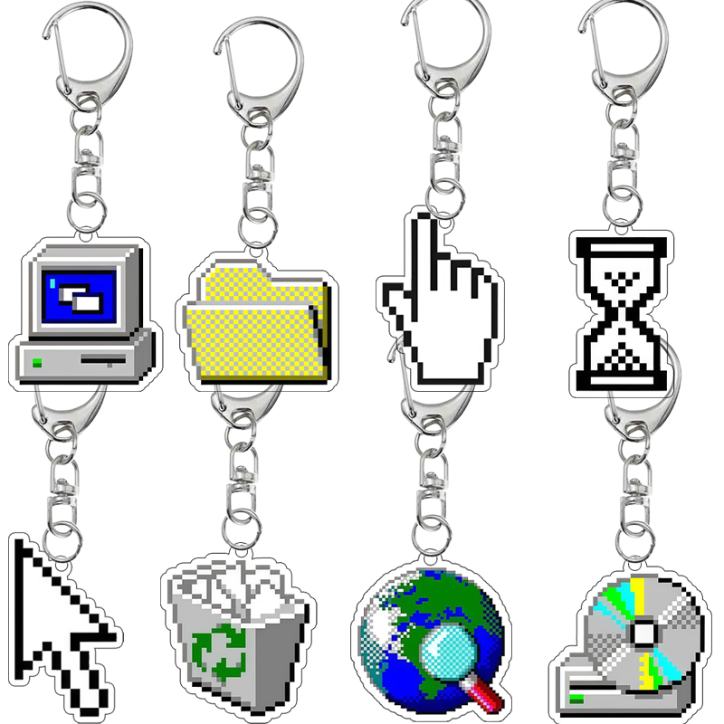 Tech Accessories Icon - Creatieve dubbelzijdige print retro pixel art