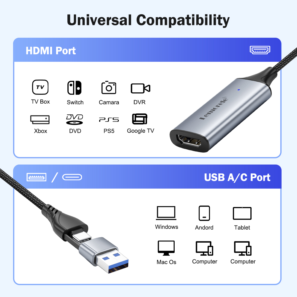 Lemorele USB 2.0 Video Capture - Usb C To Hdmi recensie en prijs