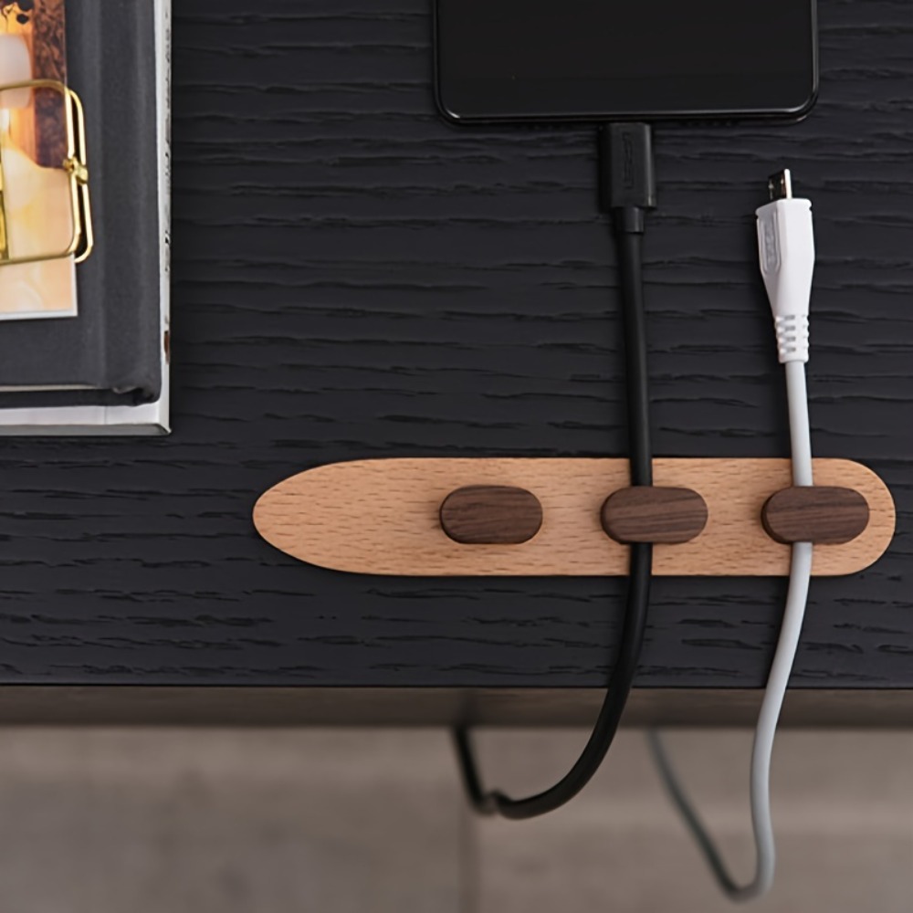 Houten kabelorganizer met klee - Desk Cable Clip recensie en prijs