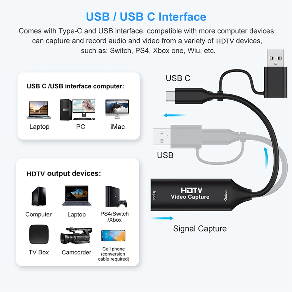 2-in-1 USB 3.0 Video Capture C - Usb C To Hdmi recensie en prijs