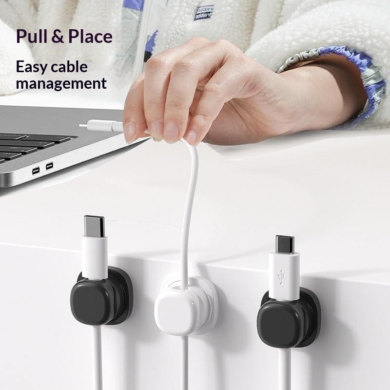 6 stuks Multi Color Draaibare  - Desk Cable Clip recensie en prijs